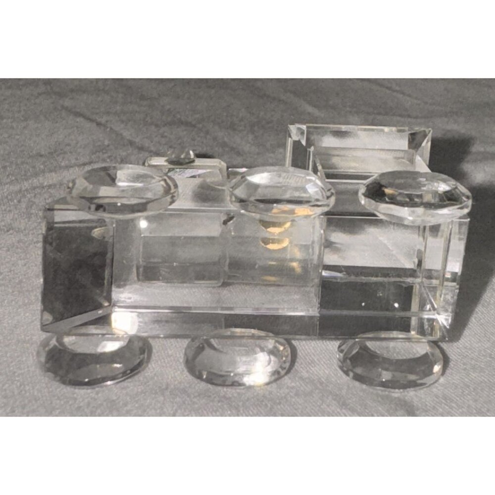 Crystal Train Locomotive Ornament Paperweight Collectible Vintage - Picture 3 of 6